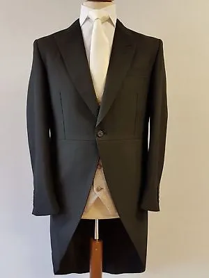 I2 Mens NEW Wool Black Tailcoat Wedding Ascot Morning Suit Dress Tails Jacket • $98.22