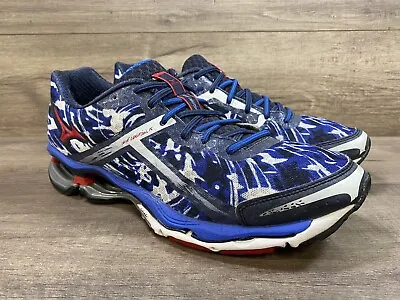 Mizuno Wave Creation 15 Running J1GC140162 Shoes Blue White Red USA Mens Size 10 • $49