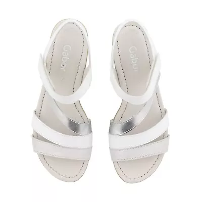Gabor Earl White Leather Womens White/Ice Sandals 551.61 • £35.99