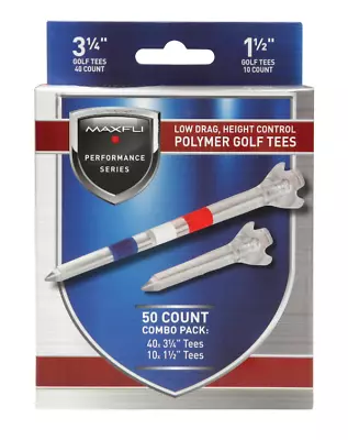 Golf Tees Maxfli - 3 1/4'' & 1 1/2'' - 50 Pack - USA Red White And Blue Design • $15.99