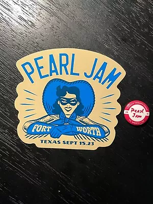 Texas Pearl Jam Sticker & Pin Set Fort Worth N2 9/15/23 Texas Pearl Jam Pin • $32.88