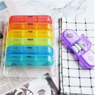 7 Day Weekly Tablet Pill Medicine Boxes Holder Storage Organizer Container Case • $21.89