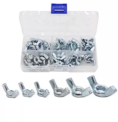 50pcs Wing Nuts Assortment Kit Butterfly Nut Zinc Plated 3/16-24 / 1/4-20 / ... • $17.32