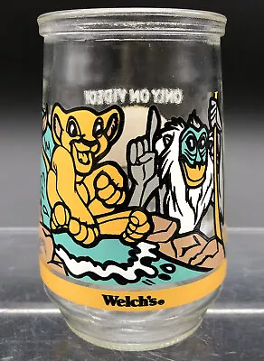Welch's Jelly Glass Jar Lion King 2 Simba’s Pride #4 Simba & Rafiki 1998 • $9