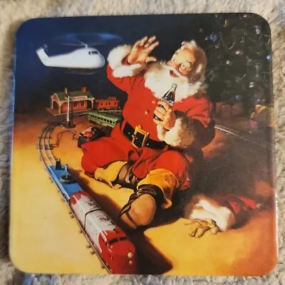 7  Vintage Coca Cola Cork Coasters Christmas Santa Claus W/ Train Thomas Nast • $5.95