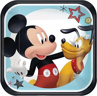 Mickey Mouse On The Go Birthday Party 7  Square Dessert Plates • $8.47