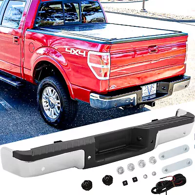 NEW Chrome Rear Steel Bumper Assembly For 2009-2014 Ford F150 W/ Park Assist • $163.99