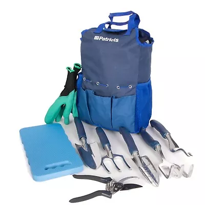 10 Piece Garden Tools Set With Bag Gardening Kit Trowel Secateurs Fork Knee Pad • £16.99