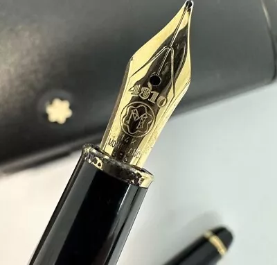 MONTBLANC 14K Gold 585 MEISTERSTUCK 146 Piston Fountain Pen Black Used • $220