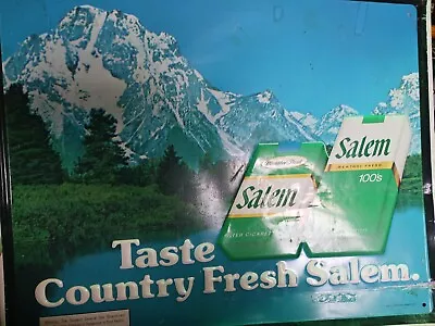 Vtg 1979 SALEM CIGARETTE TASTE COUNTRY FRESH Metal Sign 21.5 X 17.5 Advertising • $54