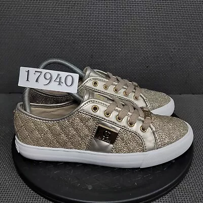 G By Guess Backer 3 Shoes Womens Sz 8M Glimmer Gold Sneakers • $39