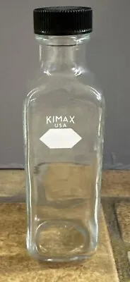 Kimax Square Glass Lab Bottle Vtg 6 Oz 175 Ml Great Condition • $7