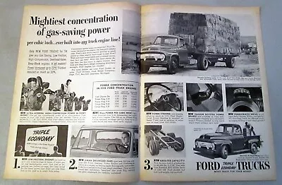 1954 Ford F-1 00 Pickup Truck & F-600 Flatbed Truck Original Print Ad • $16.47