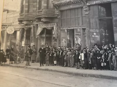 1925 Photo  Large Gathering People In Front Of Old Theatre Bethell Montana Print • $16.95