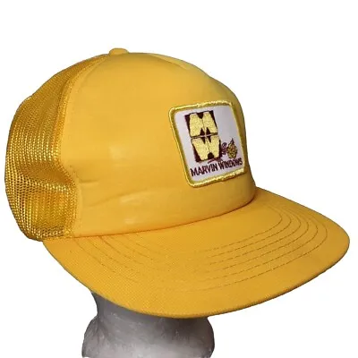 Vintage Marvin Windows Yellow Hat / Cap ~ Snapback Mesh Trucker ~ Young An • $21.95