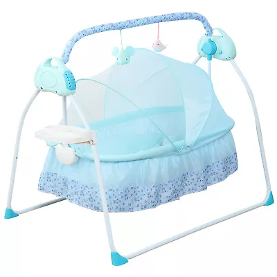 Electric Smart Musical Baby Cradle Swing Moses Basket Cot Bed W/ Insect Net US • $81.70