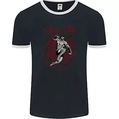 Muay Thai Tiger Warrior MMA Martial Arts Mens Ringer T-Shirt FotL • £12.49