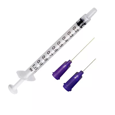 1cc 1ml INDUSTRIAL SYRINGES WITH 30 GA GAUGE BLUNT TIP NEEDLES 10 25 50 100 PC • $12