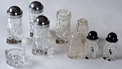 4 Assorted Pairs Of Salt & Pepper Shakers Plus Small Glass Dish • $6