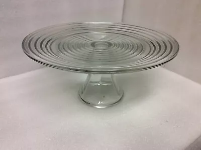 Vintage Clear Glass Pedestal Cake Stand 10  USED • $24.99