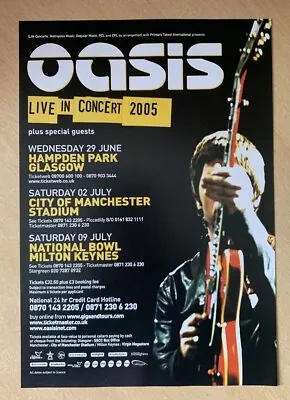 Original Oasis Live Tour Full Page Magazine Promo Advert 2005 • £3.99