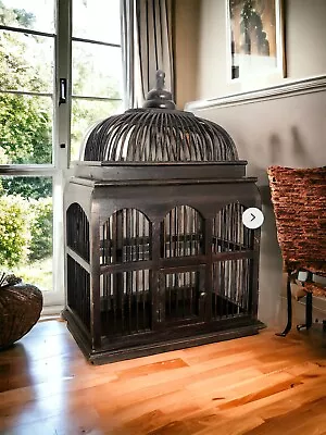 Vintage  Decorative Bird Cage Hand Made Wood 10x6x15in • $79