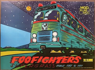 $97.50 • Buy Foo Fighters Concert Poster 1997 Fillmore Chuck Sperry