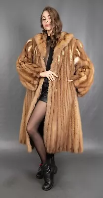 3649 Gorgeous Golden Real Russian Sable Coat With Mink Fur Beautiful Size 2xl • £2408.64