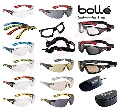 Bolle RUSH+ Coloured Temples Safety Glasses / Foam+ Strap Kit / Glasses Case • £7.19