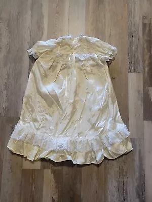 Vintage Little Girls White Prairie Dress Lace 1950s Cottagecore Flower Girl 6-9m • $28