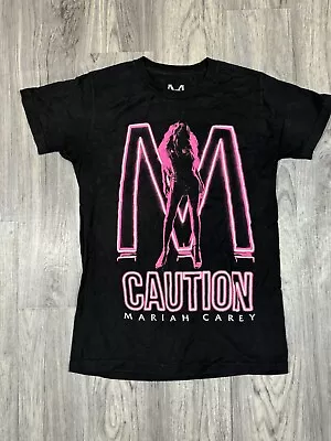 Mariah Carey Caution World Tour Tee Sz S Black Double Sided T Shirt Made In USA • $17.99