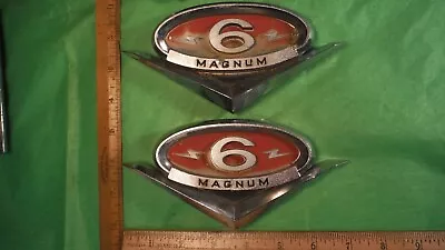 BY65 GMC Magnum 6 Hood Side Emblems Vntge 1960-6 #2483671 GMC MEDIUM DUTY TRUCKS • $149.99