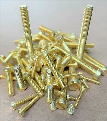 £64.68 • Buy Cheese Machine Screws Solid Brass Slotted Slot Cheese Head Bolts M3 M4 M5 M6 Vat