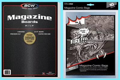 10 BCW MAGAZINE SIZE 8.5  X 11  BACKING BOARDS & ULTRA PRO BAGS Storage Backer • $11.89