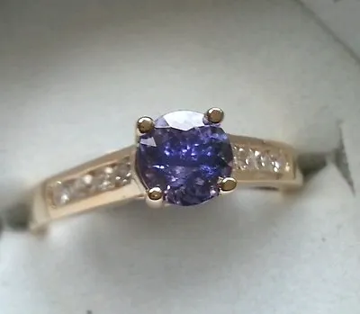 14k Solid Yellow Gold 1.23 Ct  VVS AAA Tanzanite Diamond Ring   4.6 Grams • $548.25