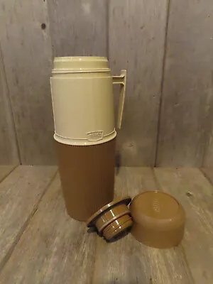Vintage Retro Thermos Quart Size Model #6402 Filler #64F  Brown And Tan • $20