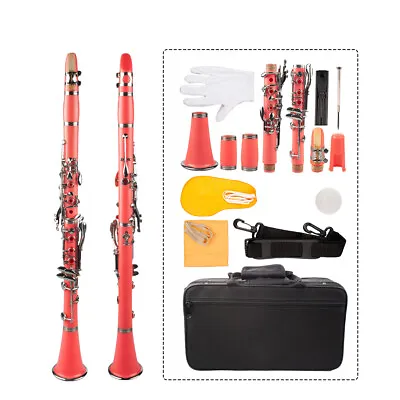 Pink ABS 17 Key Brass Nickel Plated Clarinet Kit Pink Professional BB Clarinet • $201.47