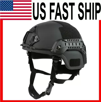 Ballistic Helmet Mich Helmet Aramid Nij Iiia Black Military Armor  (l) • $219.99