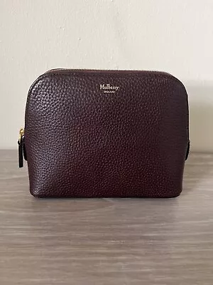 Mulberry Continental Cosmetic Pouch In Oxblood Grained Vegetable Tanned Leather • £105