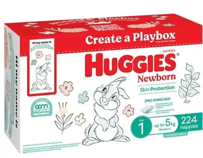 Huggies Unisex Ultimate Nappies Size 1 Newborn (Up To 5 Kg) 224 Nappies • $66