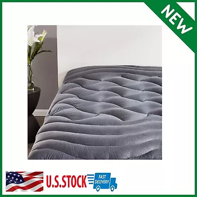 Cal King Size Mattress Pad Cover Memory Foam Pillow Soft Topper Top Cooling Grey • $59.61