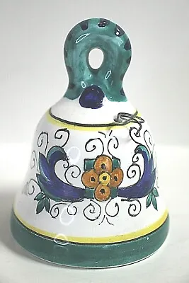 Deruta Italy Ceramic Majolica Pottery Bell Handpainted 2 5/8  X 3 3/4  Ricco • $15.99