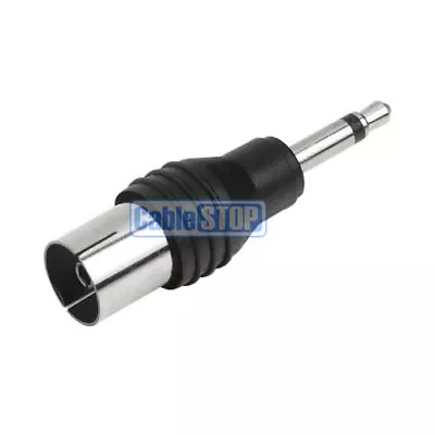 £1.95 • Buy 3.5mm MONO Jack Male Plug To COAX Female Socket TV Aerial Socket UHF RF Adapter