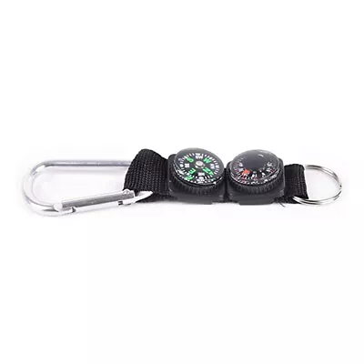 3 In 1 Mini Pocket Compass Keychain Thermometer Hiking Camping Survival Tool • $7.99