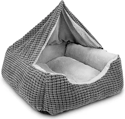 Rectangle Dog Bed Warm Hooded Puppy Bed For Large Medium Small Dogs Luxury Supe • £39.66