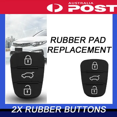 $6 • Buy 2PCS For Hyundai I30 I20 Elantra 3 Button Flip Key Replacement Remote Rubber Pad