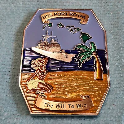 Navy Chief CPO Challenge Coin USS PORT ROYAL (CG 73) Pearl Harbor Hawaii Cruiser • $30