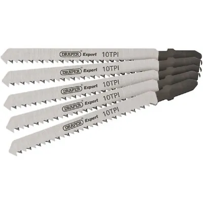 £7.15 • Buy Draper Expert 81716 DT101B Jigsaw Blades For Wood & Plastic 100mm 10tpi 5 Pack