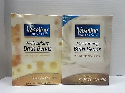 New VASELINE Honey Vanilla & Peaceful Orchard Bath Beads Set Of 2 24oz • $42.99