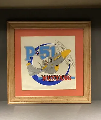 P-51 Mustang Framed Art Matted Behind Glass WWII Aviation Aircraft 17.5  X 17.5  • $24.99